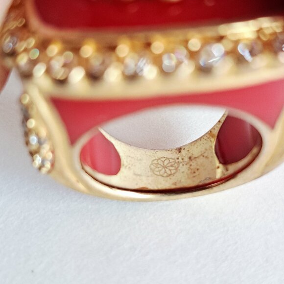 New Women's Red Resin Cubic Zirconia Ring Size 7 - Picture 9 of 13